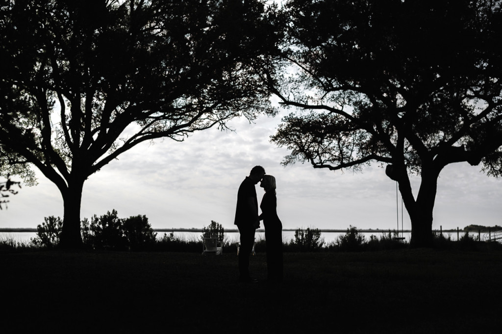 silhouette engagement photo