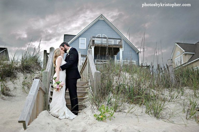 stormy wedding on Topsail beach