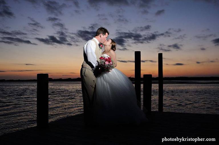 Topsail beach sunset wedding